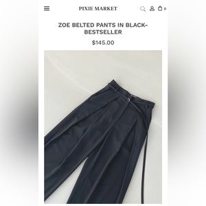 Pixie Market | Zoe Belted Trouser | M